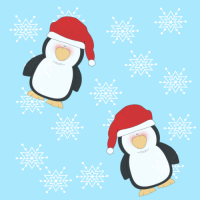 Penguin Christmas Background