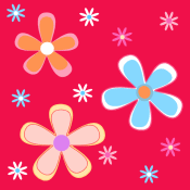 Brightly Colored and Red Flower Background