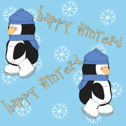 Winter Penguin Background