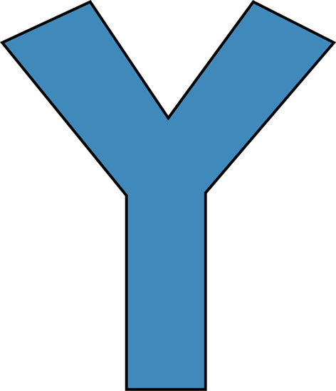 Blue Alphabet Letter Y