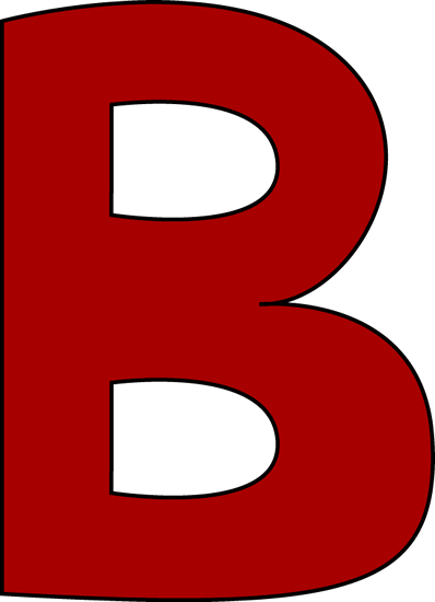 Red Letter B Clip Art Image - large red capital letter B.