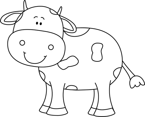 cow clipart black and white - photo #3