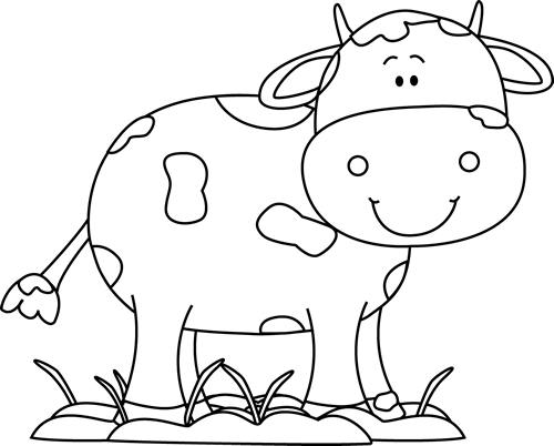 clipart cow black and white - photo #12