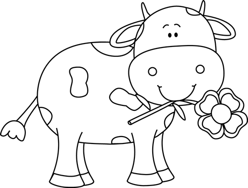black and white cow clipart free - photo #43