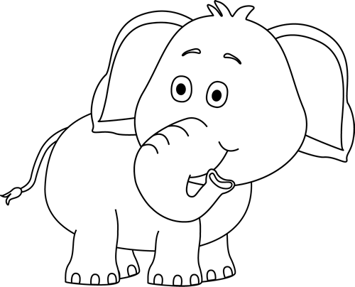 free black and white elephant clipart - photo #20