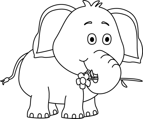 free black and white elephant clipart - photo #10