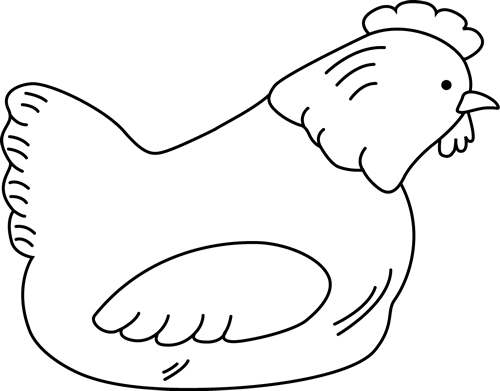 clipart chicken black and white - photo #11