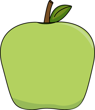Aplle on Big Green Apple Clip Art Image   Big Green Apple With A Green Leaf On