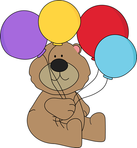 teddy bear holding balloons clipart - photo #24