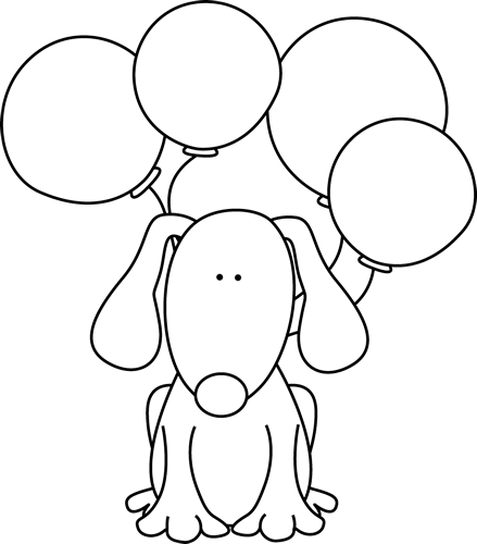 clipart balloons black and white - photo #40