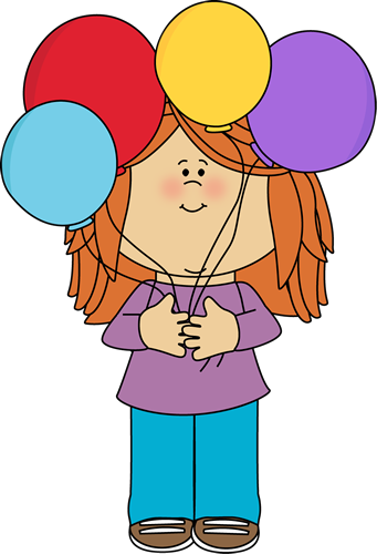 Girl Holding a Bunch of Balloons