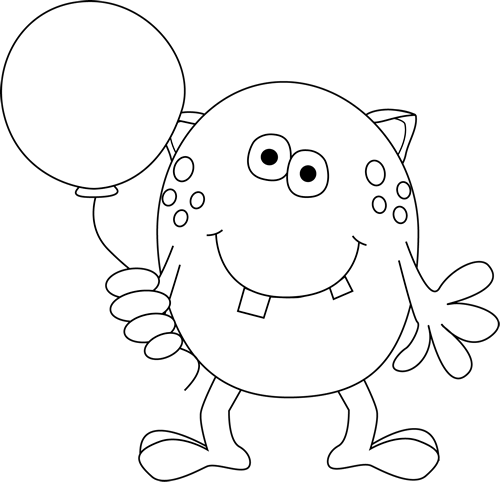 free black and white monster clipart - photo #17