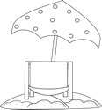 Beach Chair And Umbrella Clipart Black And White