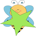 Blue Star Bee with a Green Star