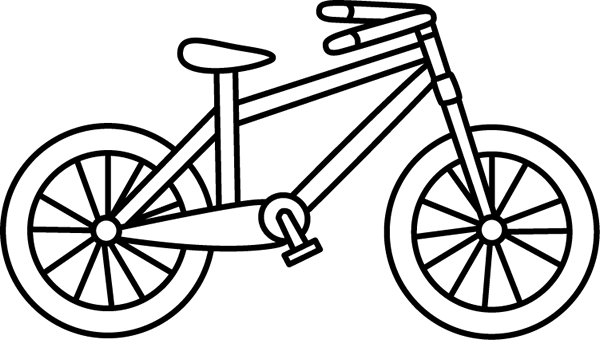 bicycle clipart black and white - photo #1