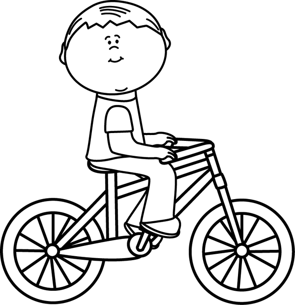 boy riding a bike clipart - photo #7