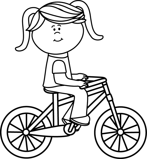 clipart girl riding bicycle - photo #5