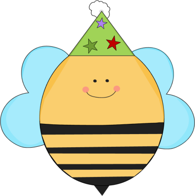 Birthday Bee in a Party Hat