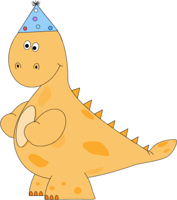 Orange Dinosaur Birthday Party Hat