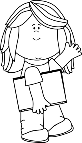 girl clipart black and white - photo #12