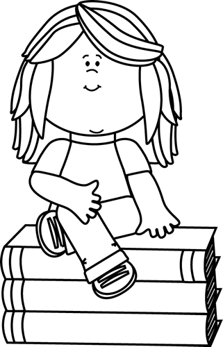 girl clipart black and white - photo #24
