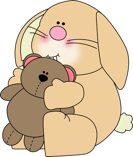Bunny Holding Teddy Bear