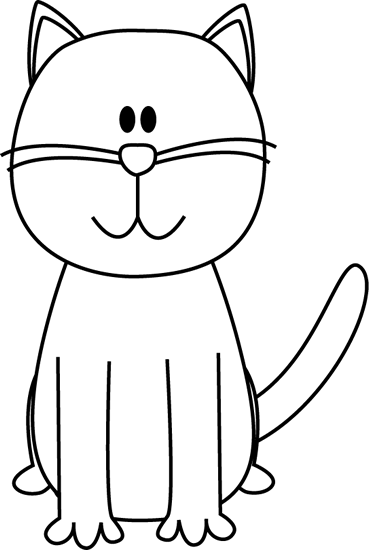 free clip art black and white cat - photo #7