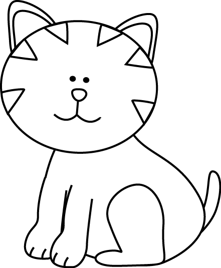 free clip art black and white cat - photo #4