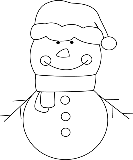 free black and white snowman clipart - photo #3