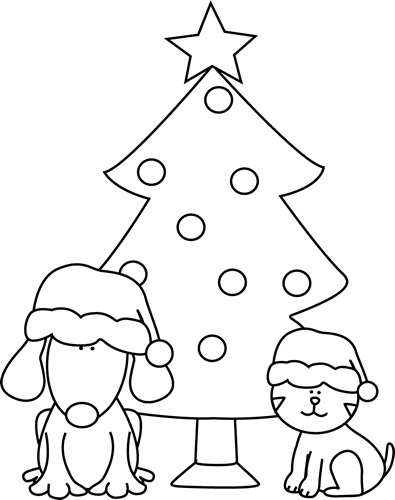 christmas clipart in black and white - photo #38