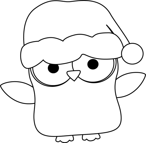 owl clipart black and white - photo #8