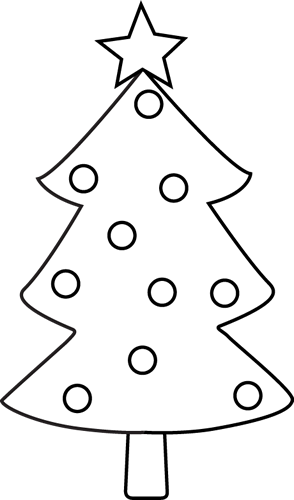 clipart christmas tree black white - photo #6