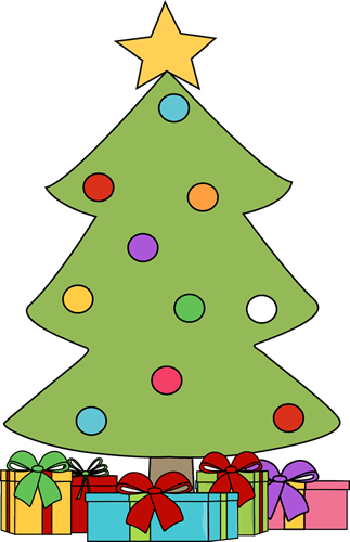 free clipart christmas tree with presents - photo #21