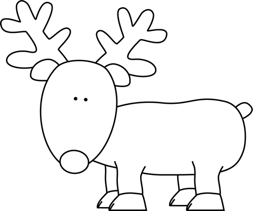 free black and white reindeer clipart - photo #1