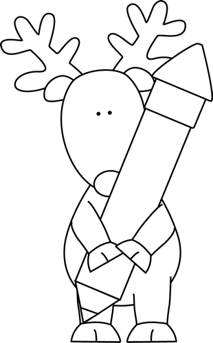 free black and white reindeer clipart - photo #13