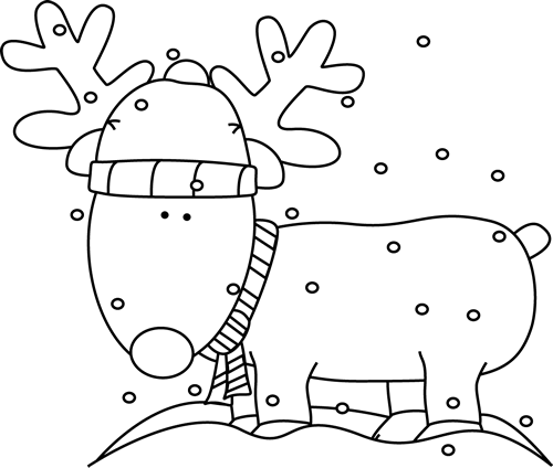 free black and white reindeer clipart - photo #5