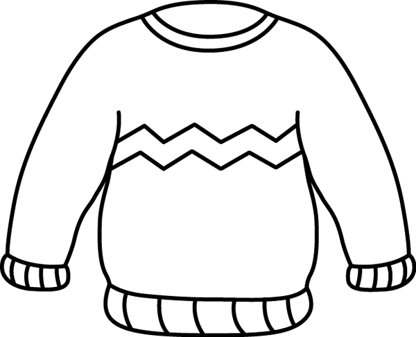 Black and White Zig Zag Sweater Clip Art Black and White Zig Zag