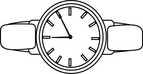 wrist watch clipart black and white - photo #2