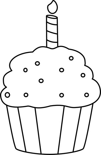 free clip art birthday cake black and white - photo #31