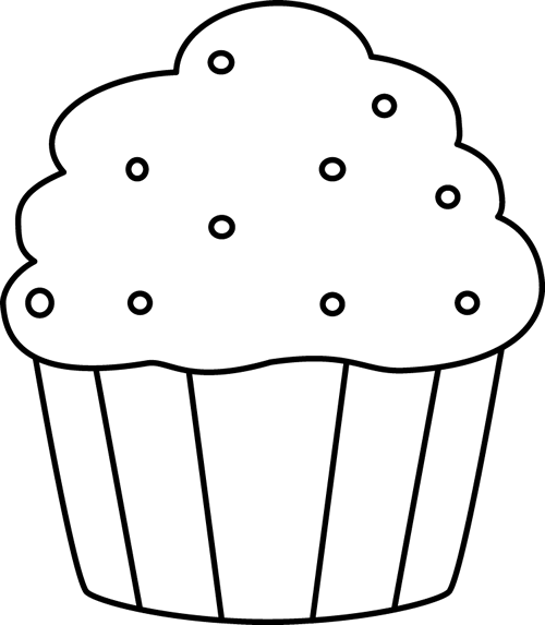 free black and white cupcake clipart - photo #10