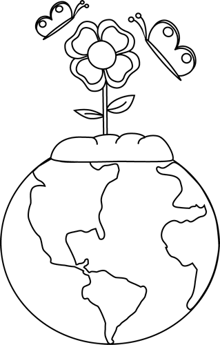 clipart earth black and white - photo #33