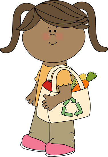 Girl with Eco Friendly Shopping Bag