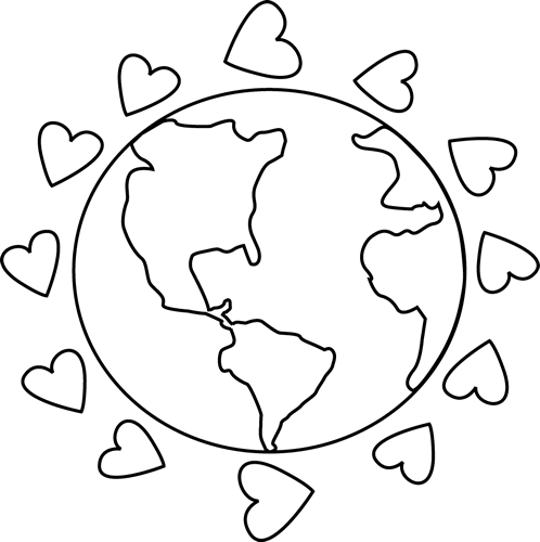 clipart earth black and white - photo #16