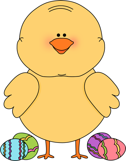 Easter Chick and Easter Eggs Clip Art Easter Chick and Easter Eggs 