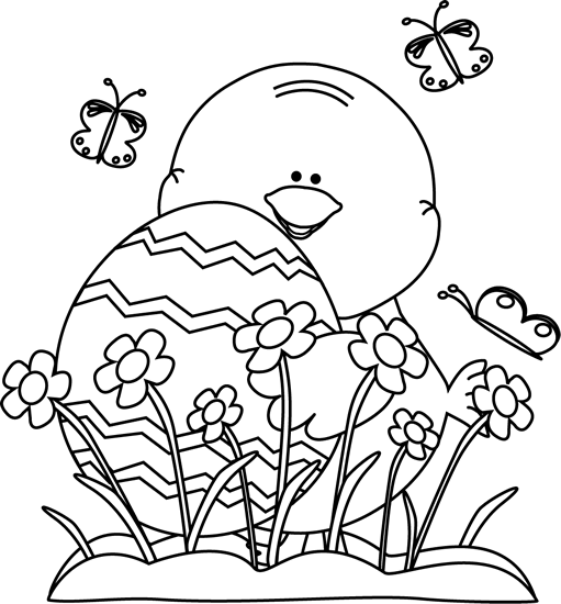free spring flower black and white clipart - photo #28