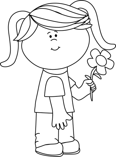 girl clipart black and white - photo #4