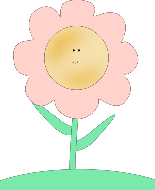 Happy Face Flower Clip Art Image - pink flower with a happy smiley face on a 