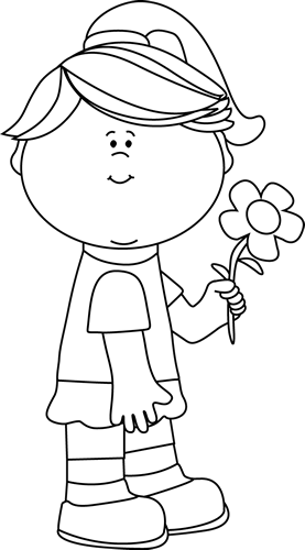 girl clipart black and white - photo #13
