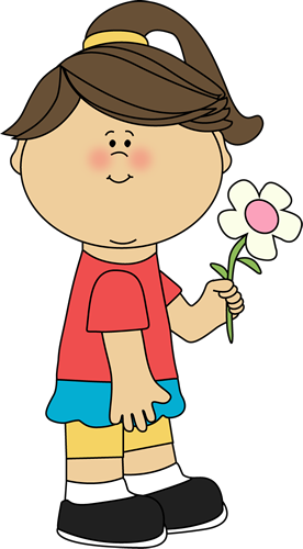 clipart girl with flowers - photo #11