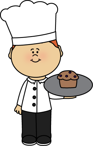 Chef with Muffin Clip Art